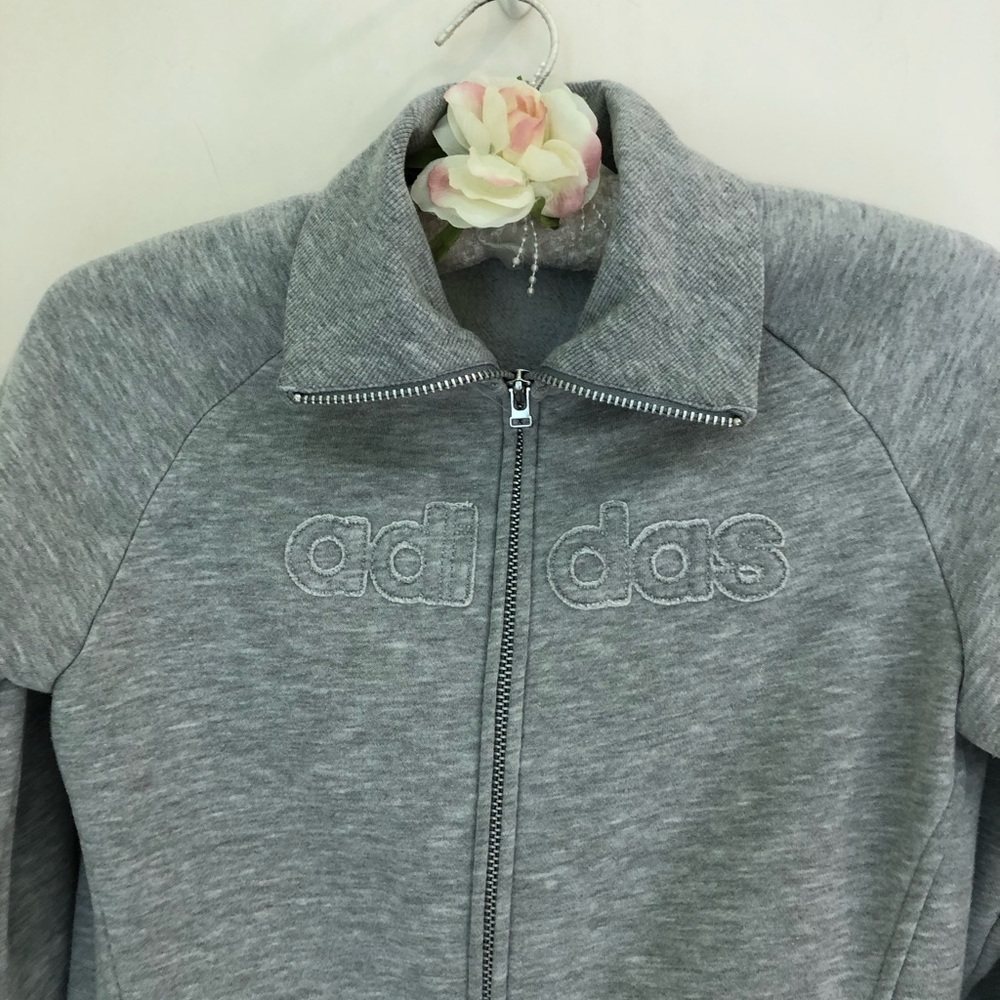 Adidas Zip Front Fitted Sweatshirt - Picture 2 of 7